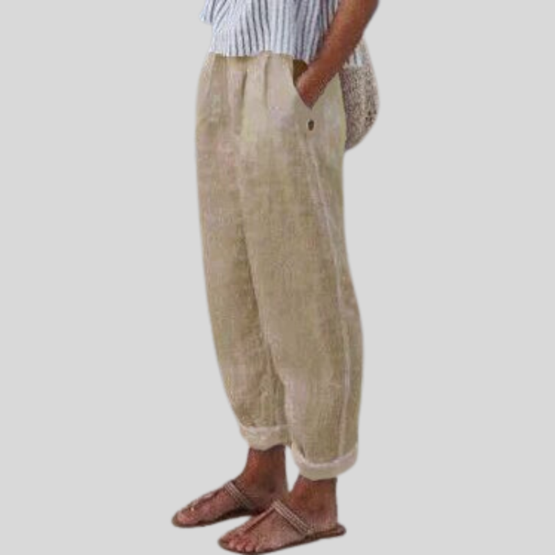 Loose Fit Women's Casual Linen Pants - Luxivelle