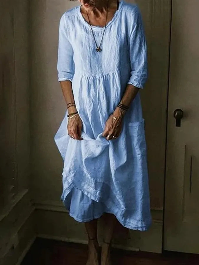 Relaxed Fit Casual Summer Midi Dress - Luxivelle