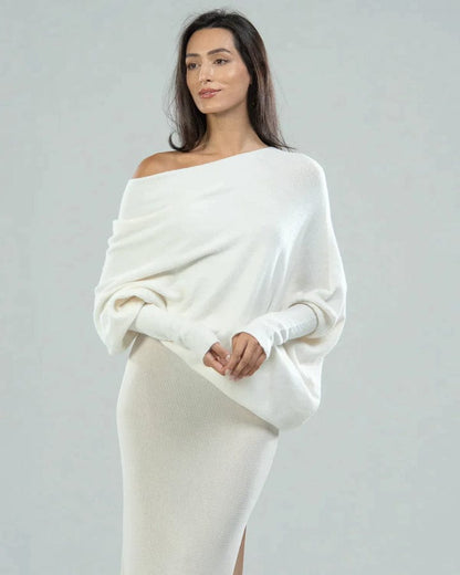 "Womens loose sweater with classic design, luxurious fit; available in beige, gray, black, green, purple, and more colors."