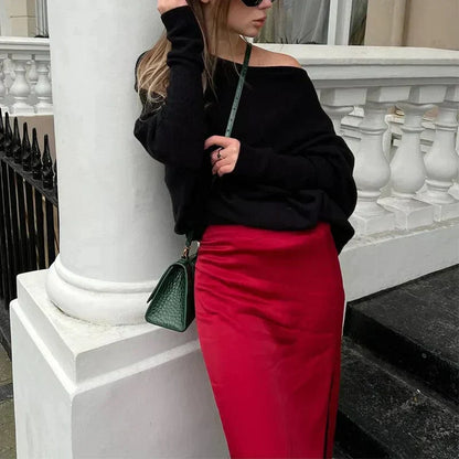 "Womens loose sweater with classic design, luxurious fit; available in beige, gray, black, green, purple, and more colors."