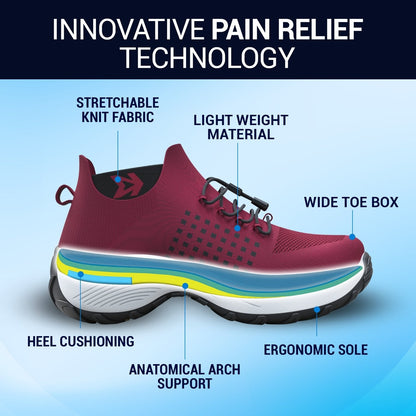 Women's Ortho Stretch Cushion Sneakers for Foot Pain Relief - Lexians