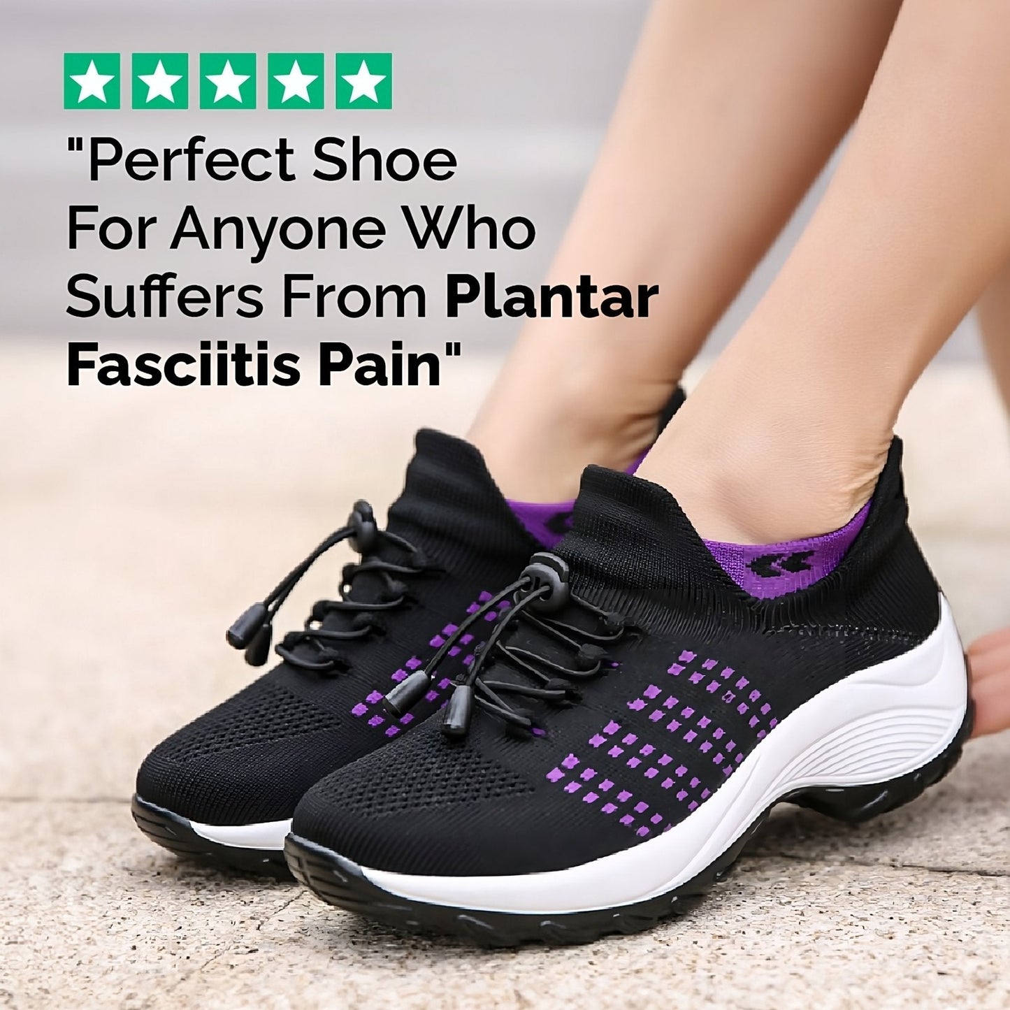 Women's Ortho Stretch Cushion Sneakers for Foot Pain Relief - Lexians