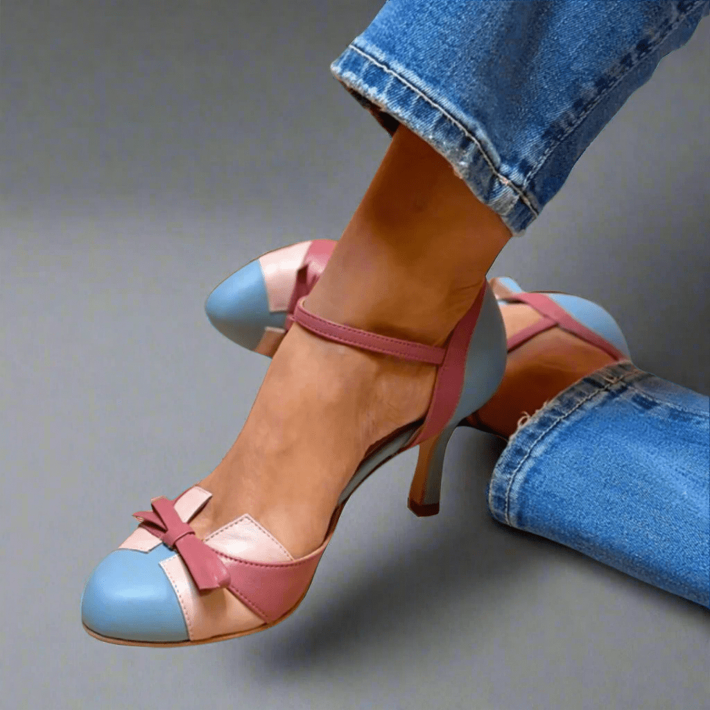 Comfortable High Heel Sandals with Pretty Bow Accent - Luxivelle