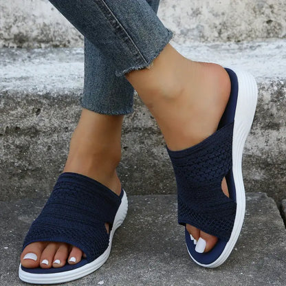 Comfortable Women's Knit Sandals with Arch Support - Luxivelle
