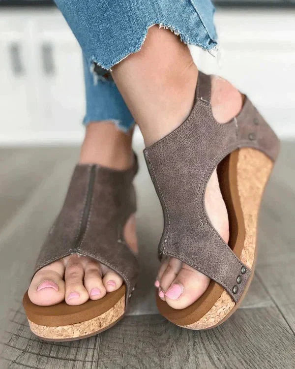 Women's Orthopedic Platform Wedge Sandals with Arch Support - Lexians