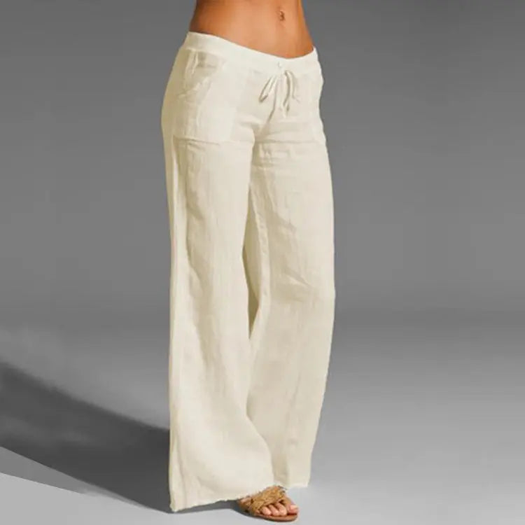 Comfortable Women's Loose Fit Linen Pants with Stretch Waist - Luxivelle