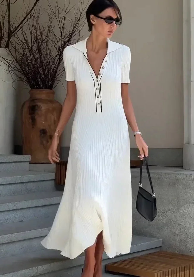 Relaxed Fit V Neck Long Maxi Dress for Women - Luxivelle