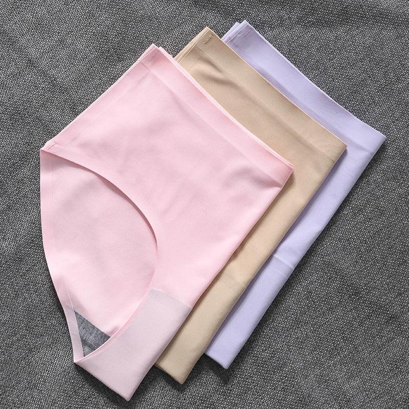 "Women's seamless high-waist underwear in soft beige with invisible fit and supportive design for ultimate comfort."