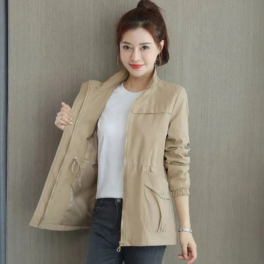 Ladies Classic Belted Rain Coat - Luxivelle