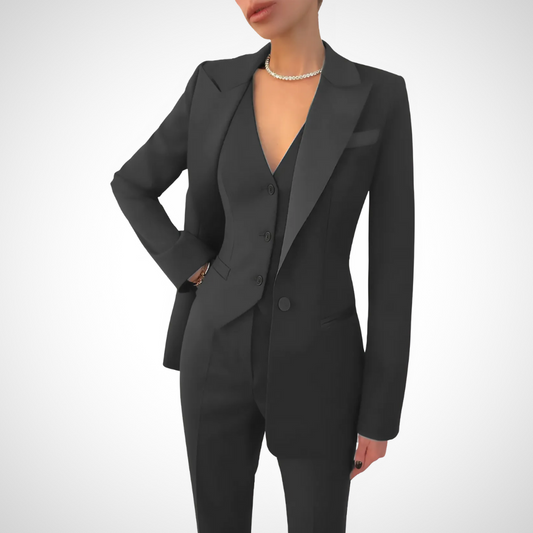 Women's Classic 3-Piece Tailored Fit Suit - Luxivelle