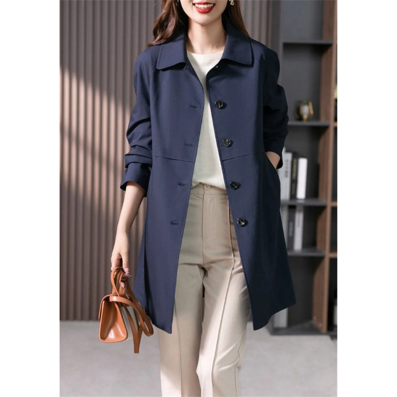 Slim Fit Women's Trench Coat Mid Length - Luxivelle
