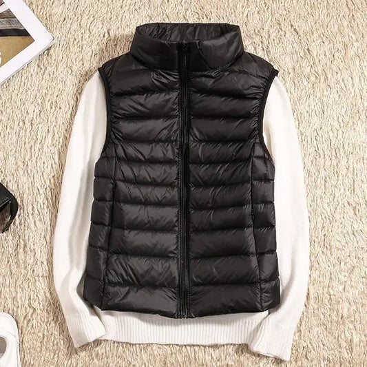 Women's Lightweight Puffer Down Vest - Luxivelle
