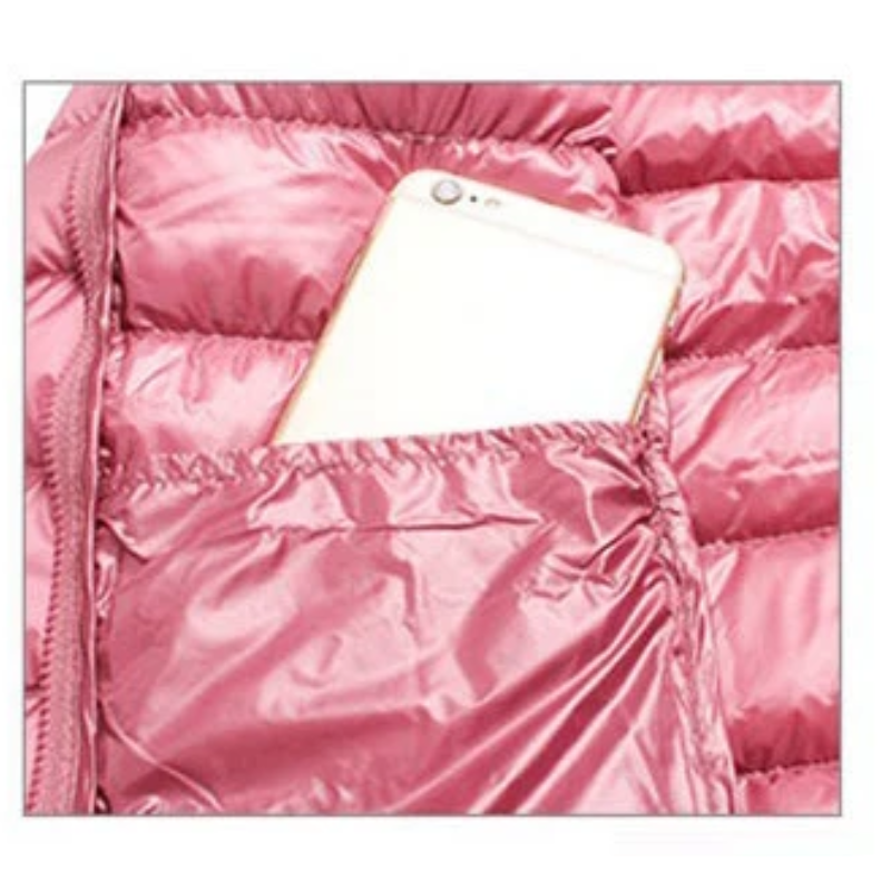 Lightweight Packable Women's Down Jacket with Hood - Luxivelle