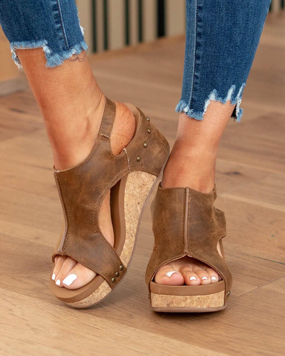 Women's Vegan Wedge Sandals with Ergonomic Design - Lexians