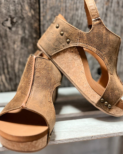 Women's Vegan Wedge Sandals with Ergonomic Design - Lexians