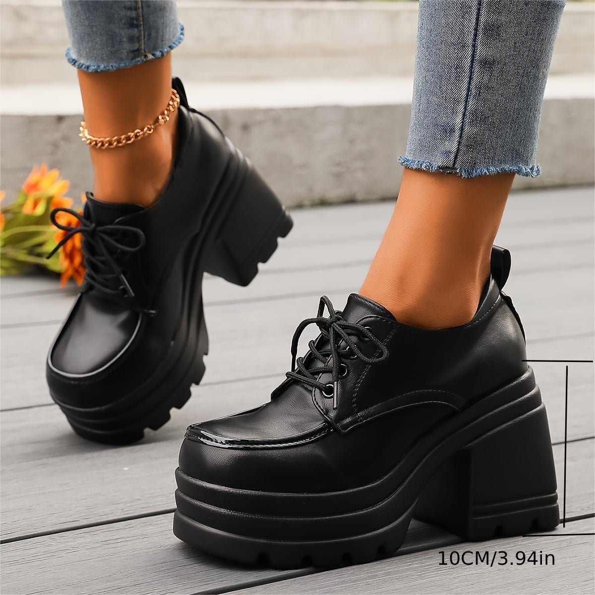 Women's Vivienne Platform Oxfords - Retro Style Chunky Heels - Lexians