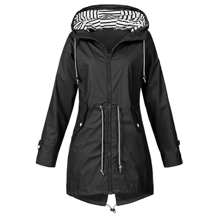 Ladies Waterproof Hooded Raincoat - Luxivelle