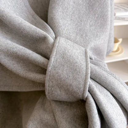 "Women's windproof poncho shawl coat with flowing silhouette in solid color, open front, perfect for fall and winter outfits.