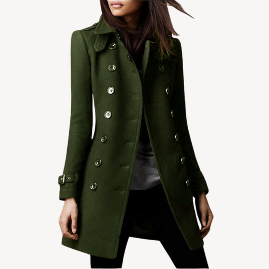 Classic Wool Coat for Women - Warm Double Breasted Jacket - Luxivelle