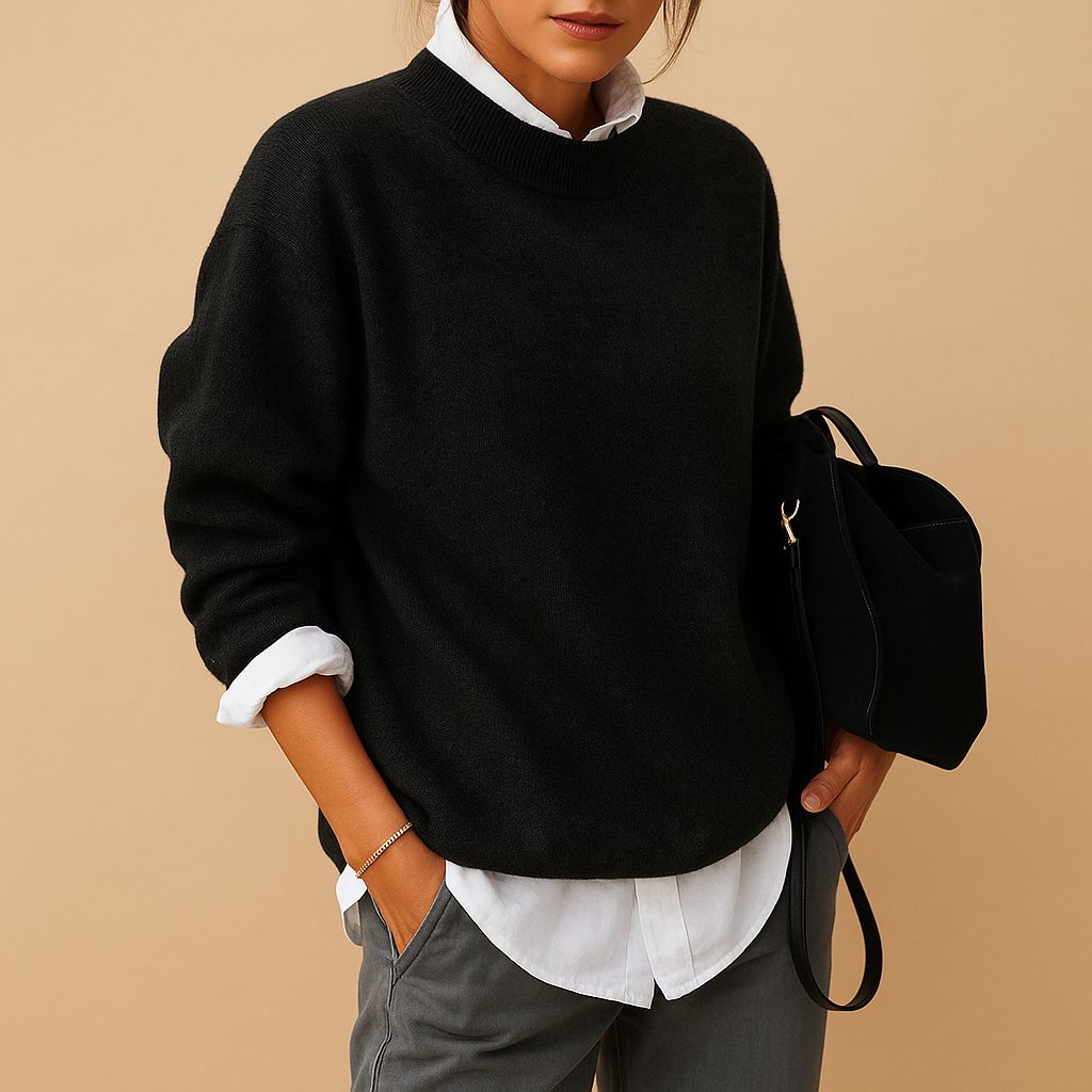 Wool-blend sweater for women with tailored fit, perfect for casual and semi-formal outfits
