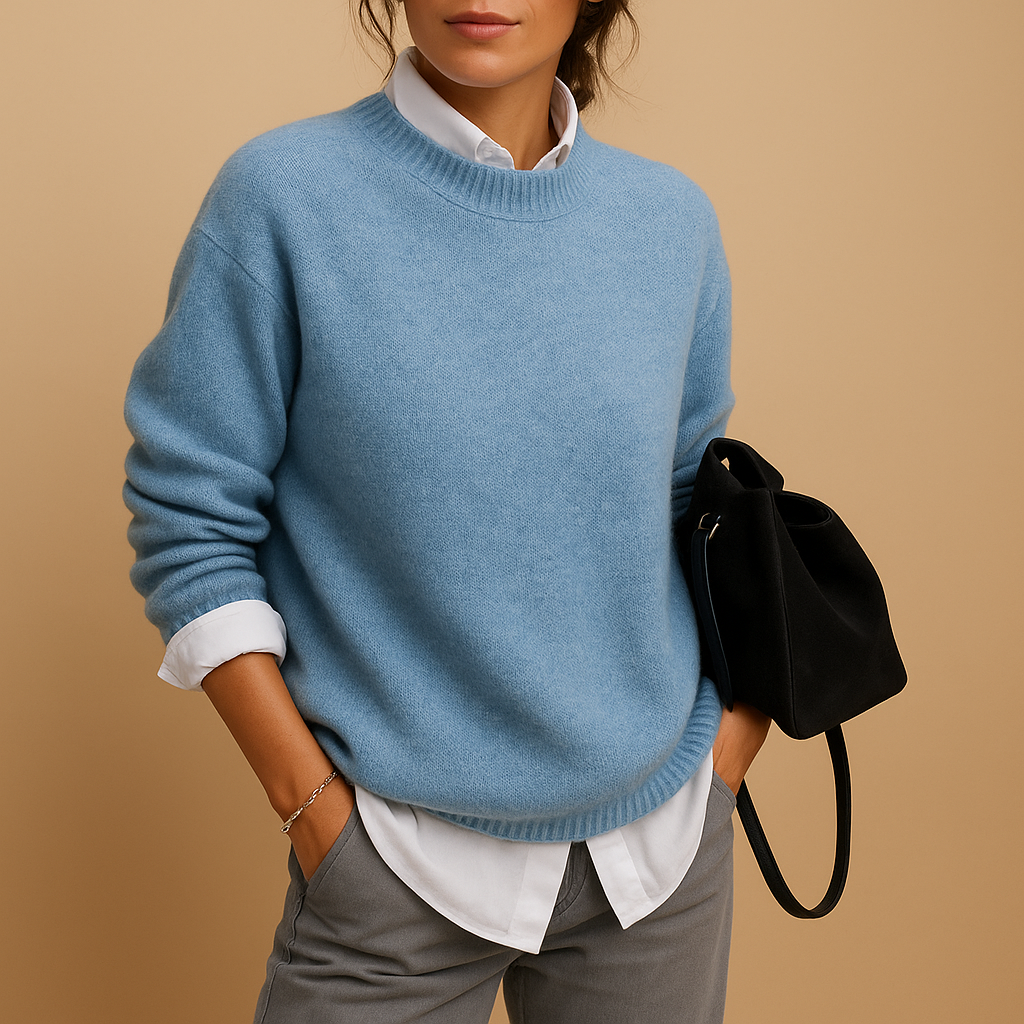 Wool-blend sweater for women with tailored fit, perfect for casual and semi-formal outfits