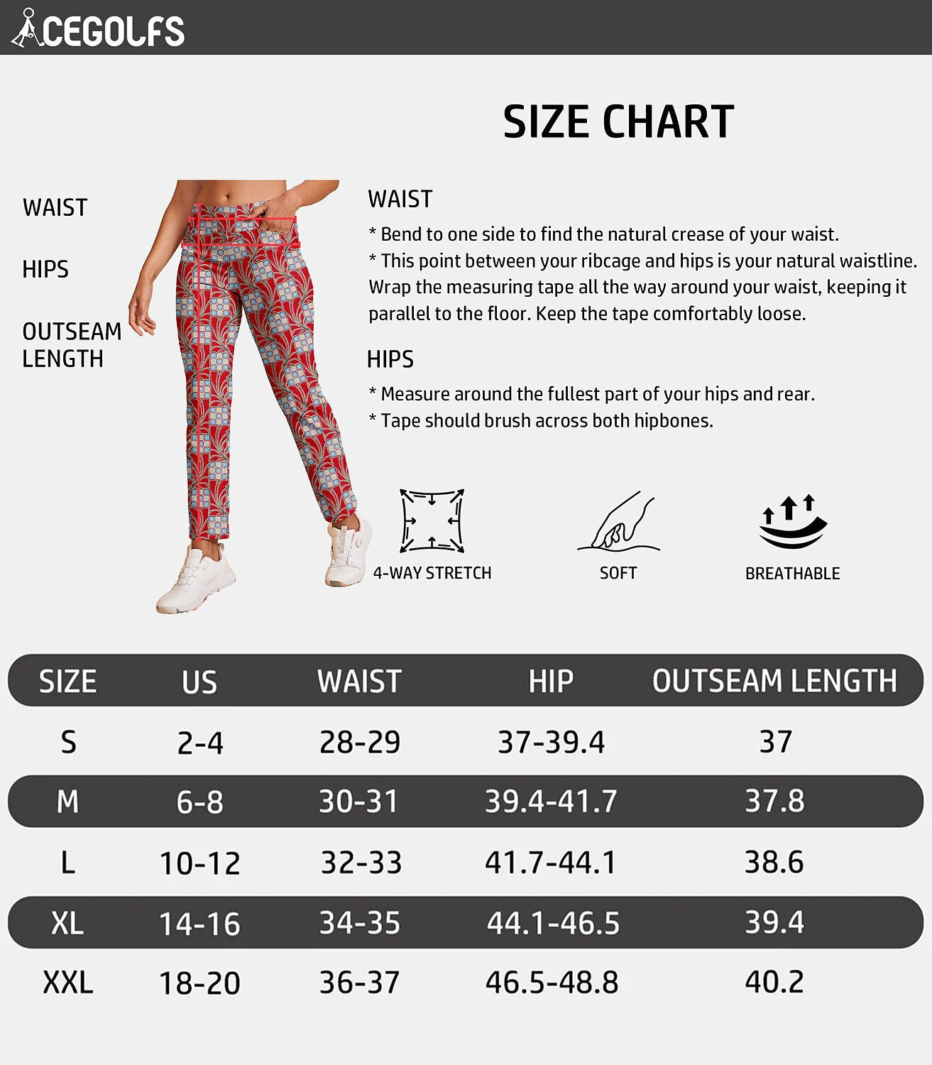 Comfortable Fit 28 Inch Athletic Slim Ankle Pants