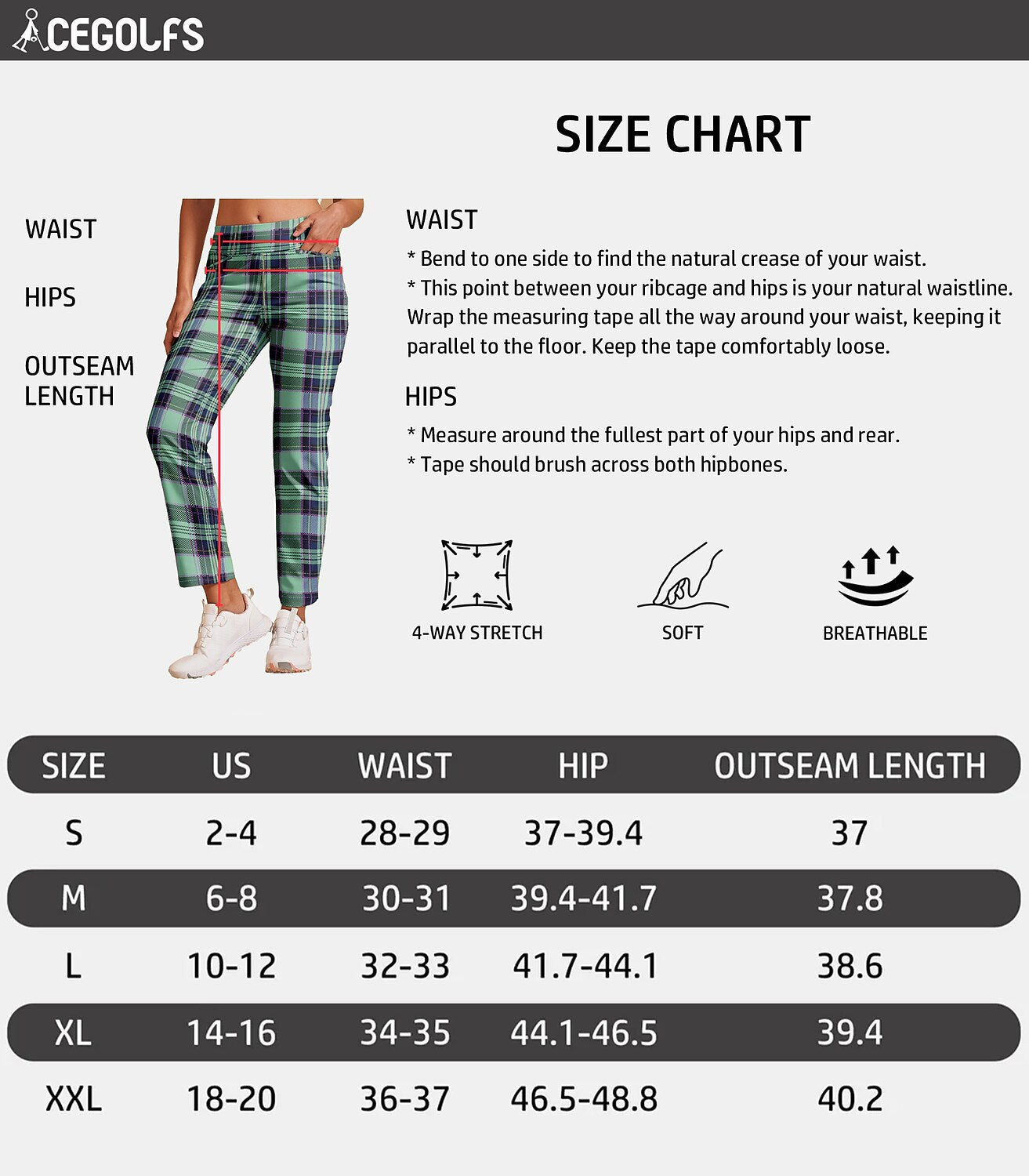Comfortable 28 Inch Stretchy Slim Fit Ankle Pants