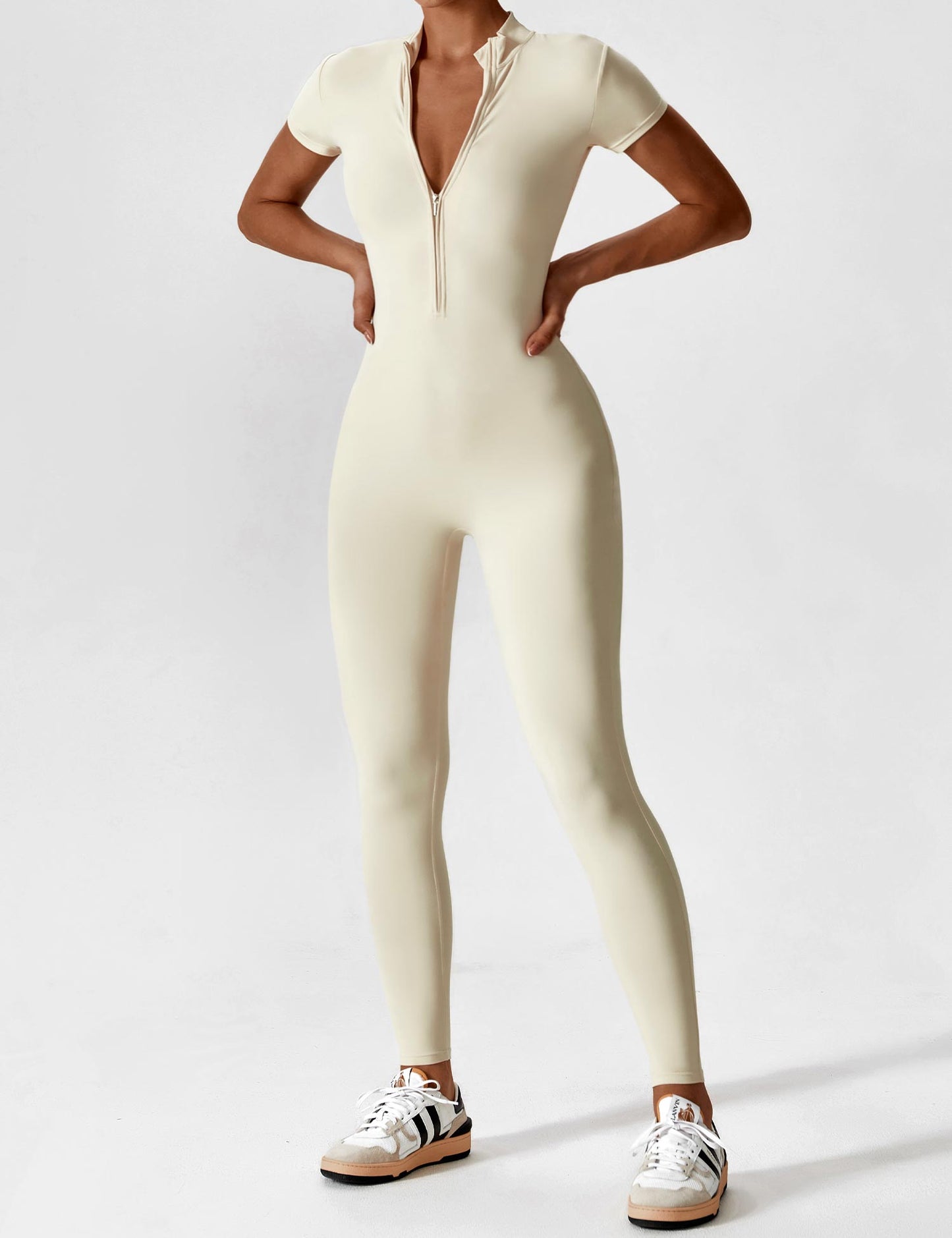 Savannah | Long  Sleeve Zipper Jumpsuit