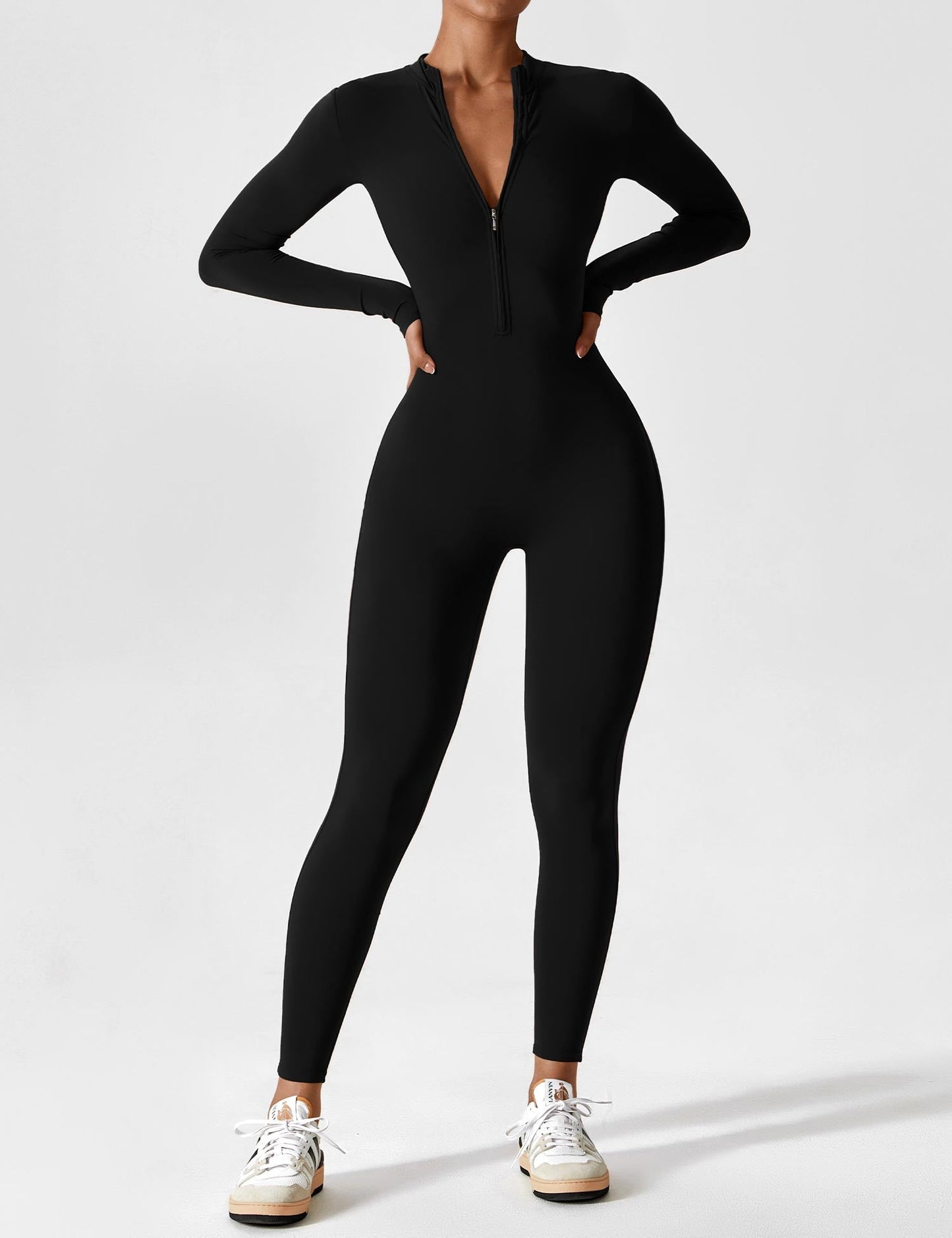 Savannah | Long  Sleeve Zipper Jumpsuit