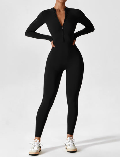 Savannah | Long  Sleeve Zipper Jumpsuit