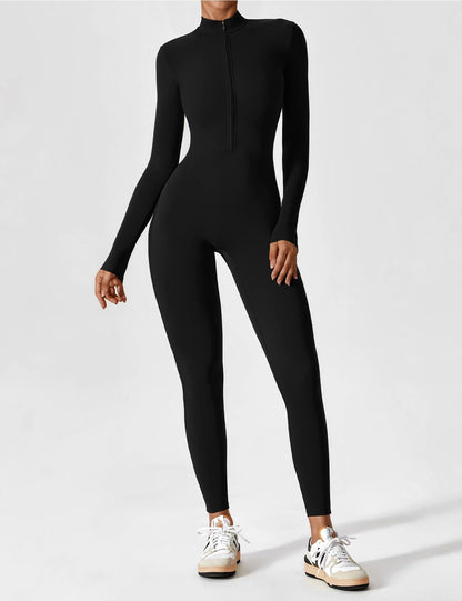 Savannah | Long  Sleeve Zipper Jumpsuit