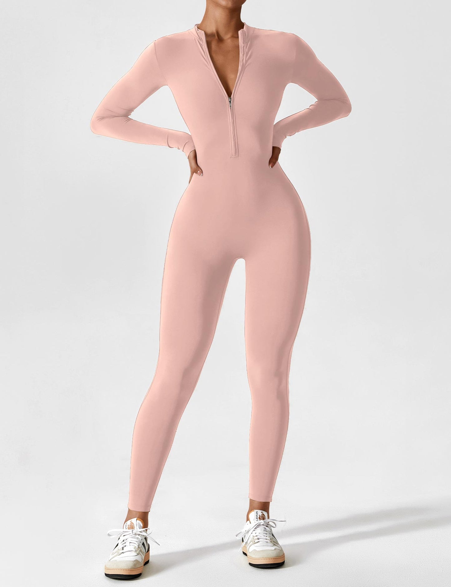 Savannah | Long  Sleeve Zipper Jumpsuit