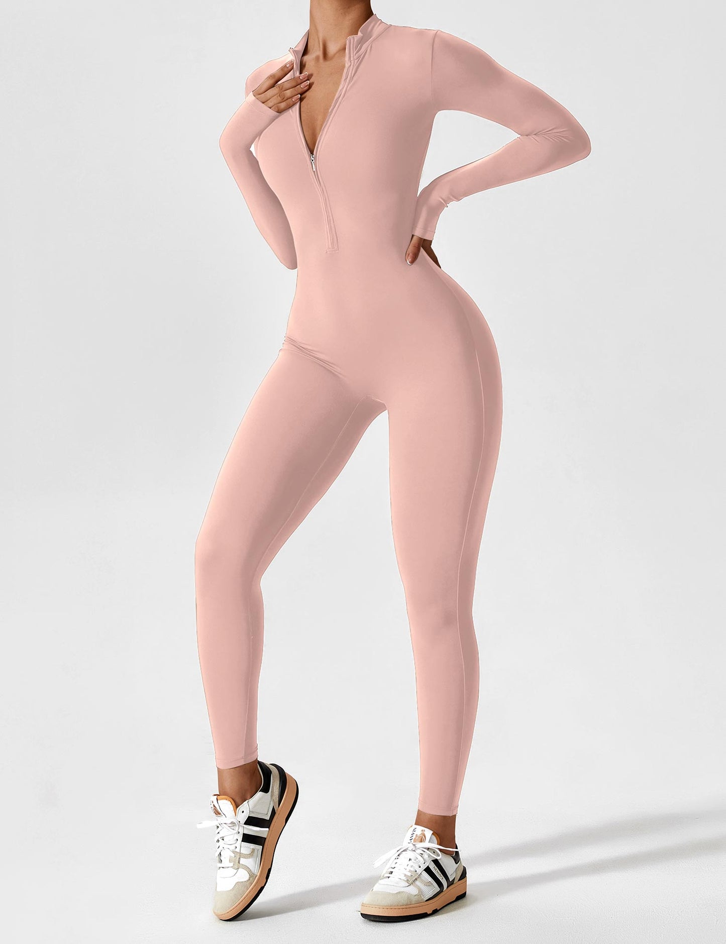 Savannah | Long  Sleeve Zipper Jumpsuit