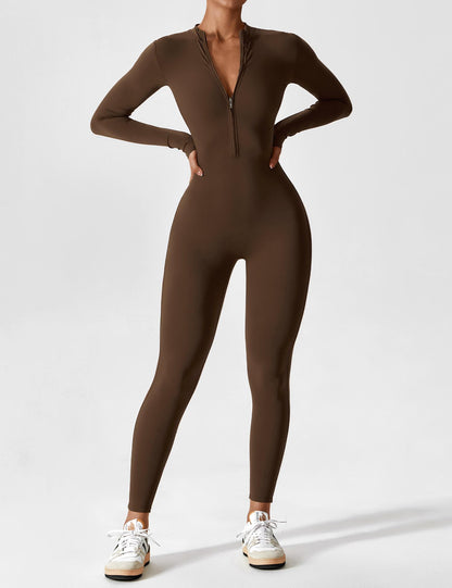 Savannah | Long  Sleeve Zipper Jumpsuit
