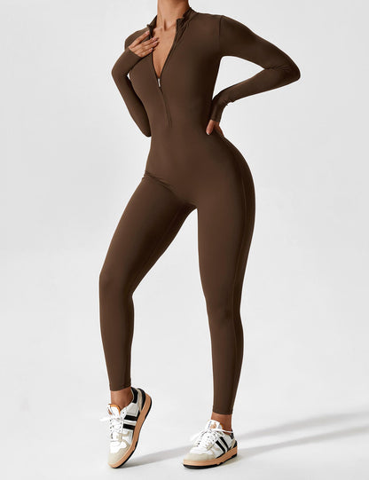 Savannah | Long  Sleeve Zipper Jumpsuit