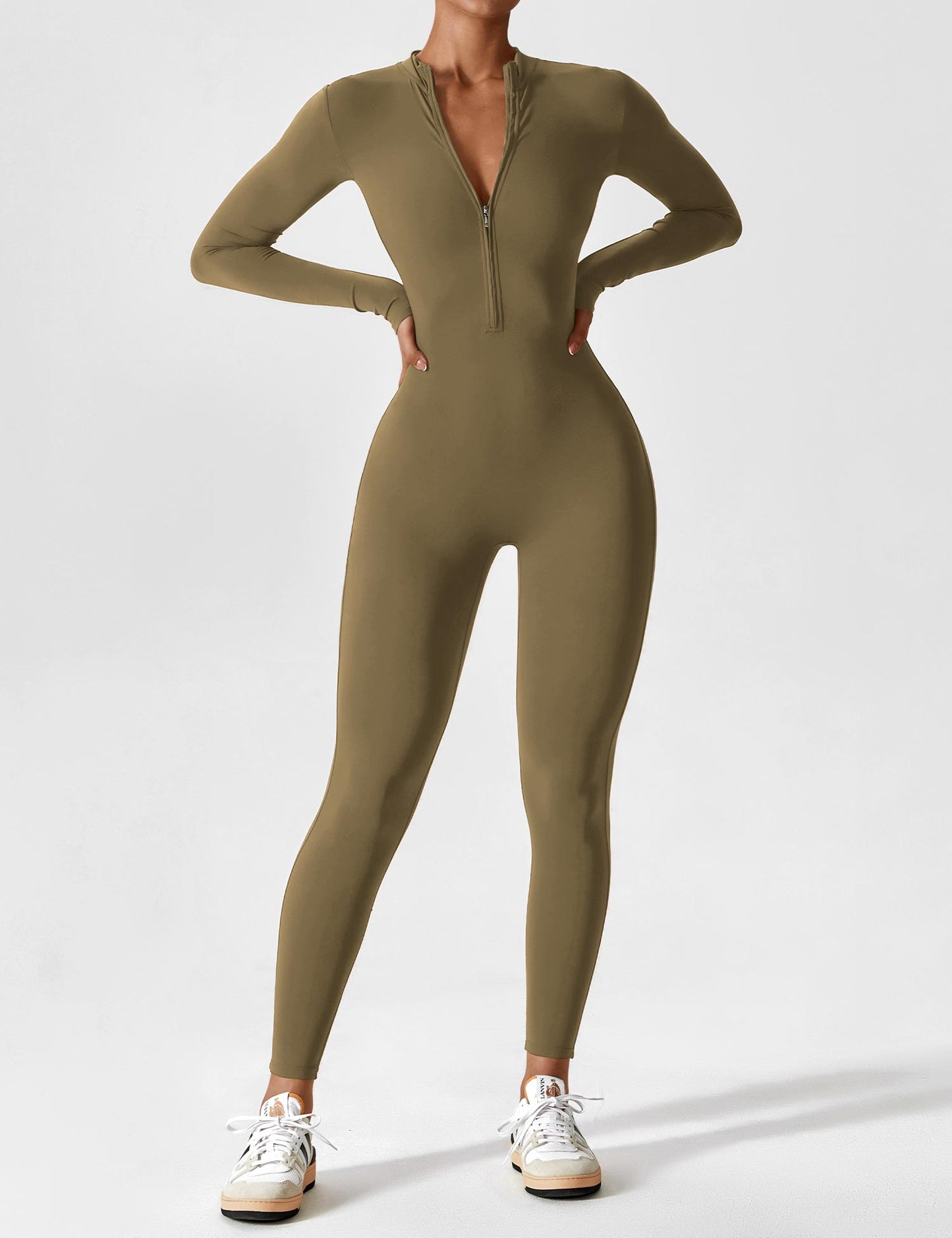Savannah | Long  Sleeve Zipper Jumpsuit