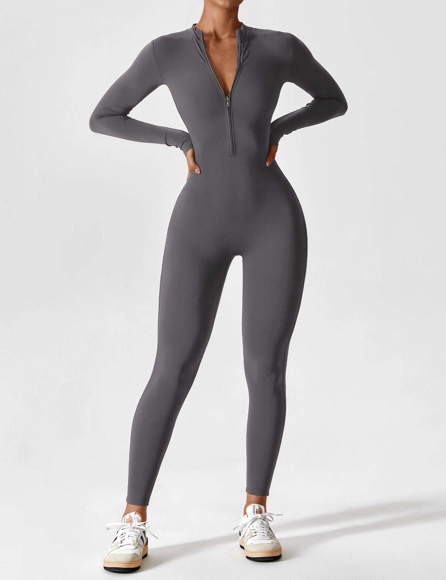 Savannah | Long  Sleeve Zipper Jumpsuit