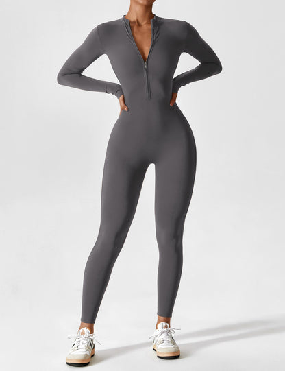 Savannah | Long  Sleeve Zipper Jumpsuit