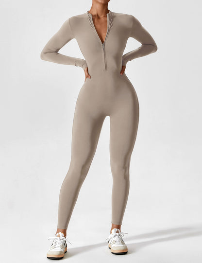 Savannah | Long  Sleeve Zipper Jumpsuit