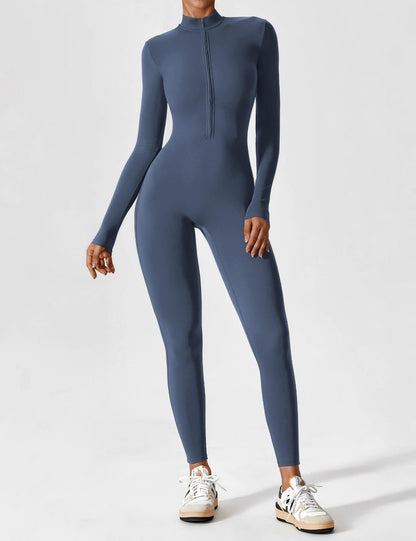Savannah | Long  Sleeve Zipper Jumpsuit