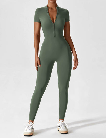 Savannah | Long  Sleeve Zipper Jumpsuit