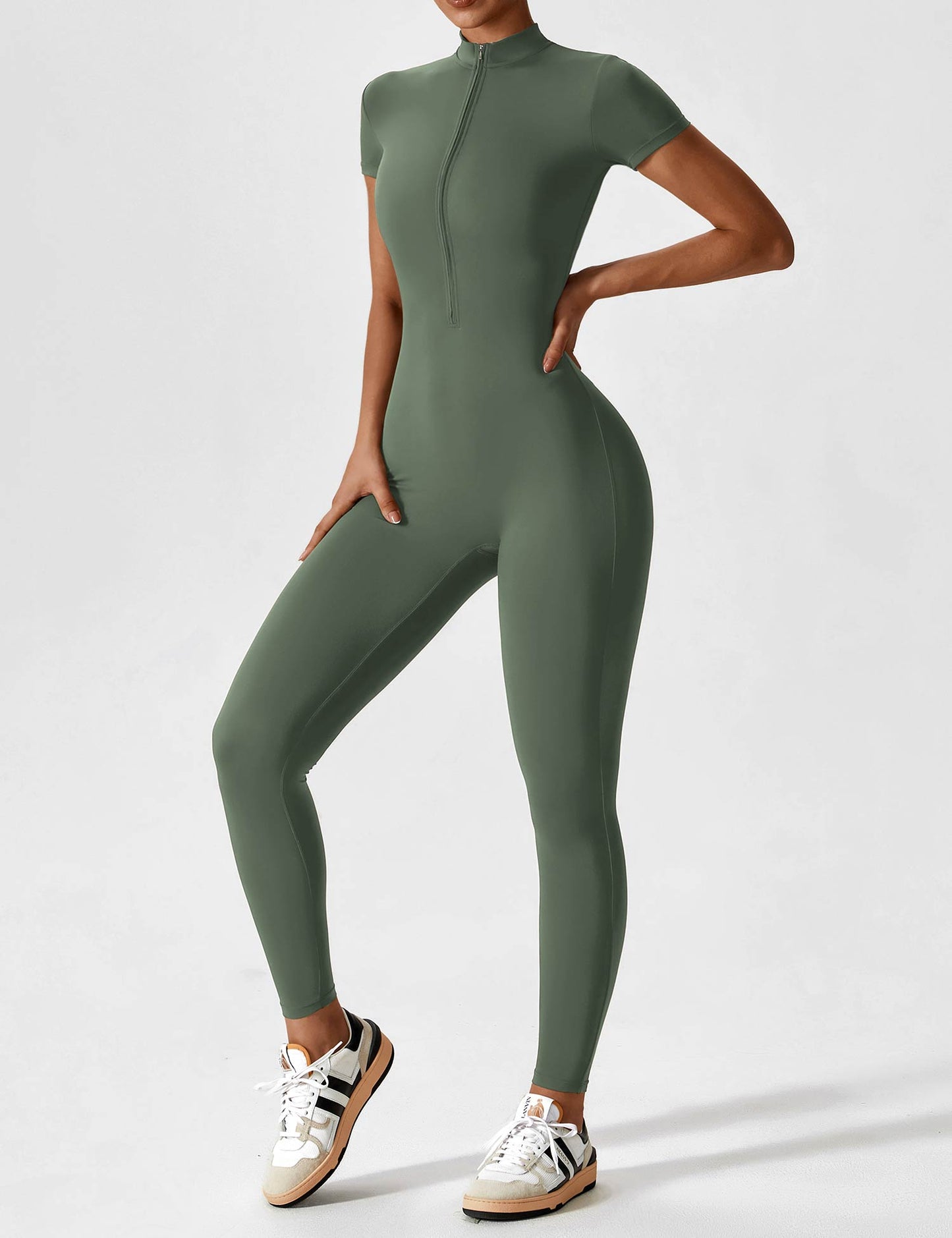 Savannah | Long  Sleeve Zipper Jumpsuit