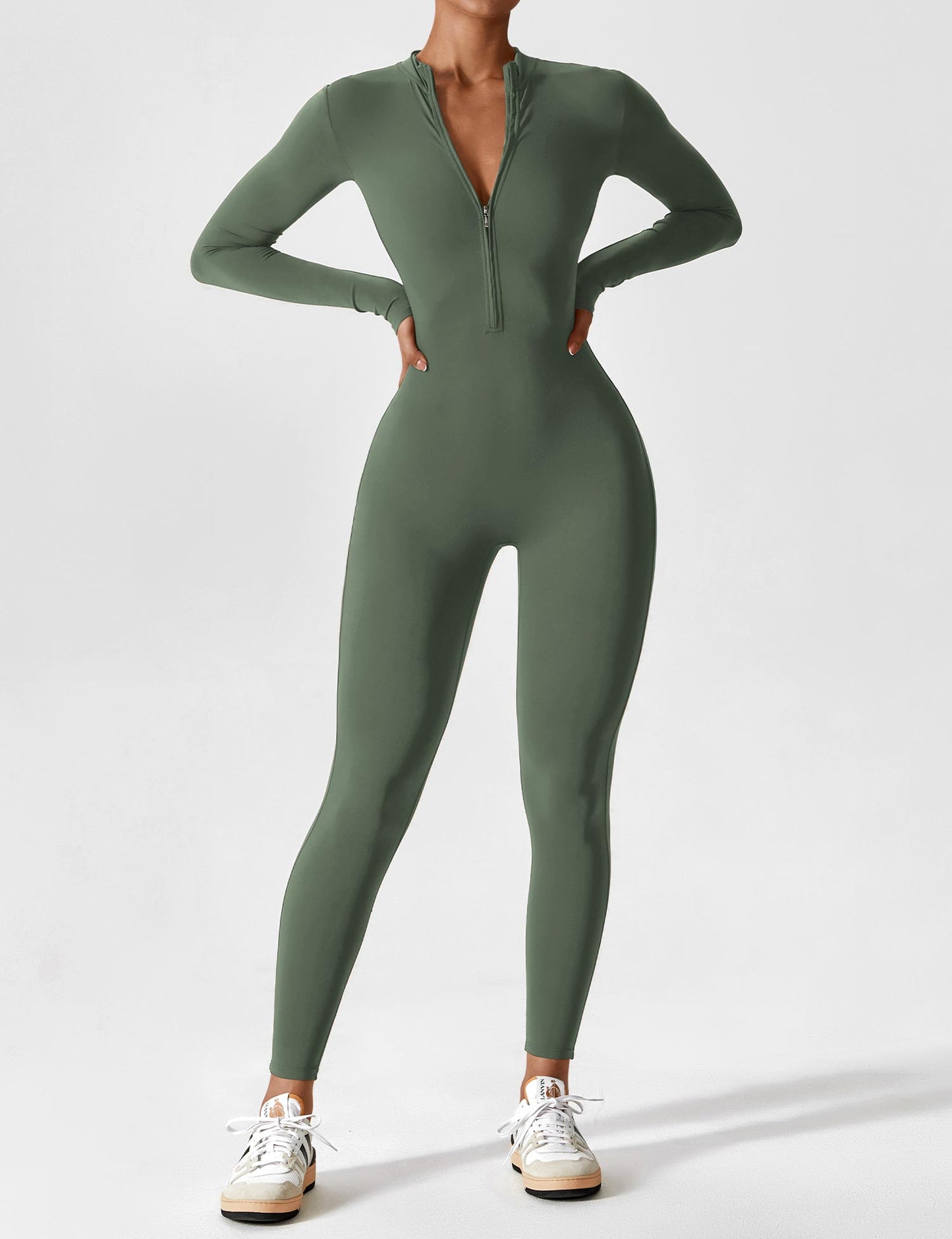Savannah | Long  Sleeve Zipper Jumpsuit