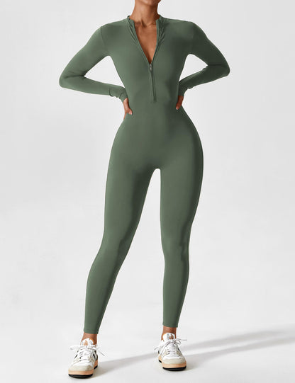 Savannah | Long  Sleeve Zipper Jumpsuit