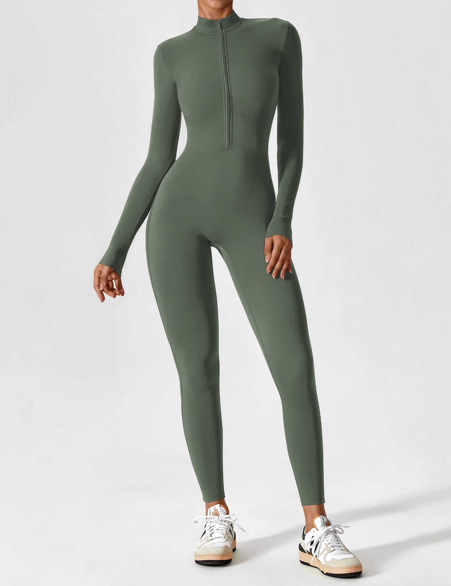 Savannah | Long  Sleeve Zipper Jumpsuit