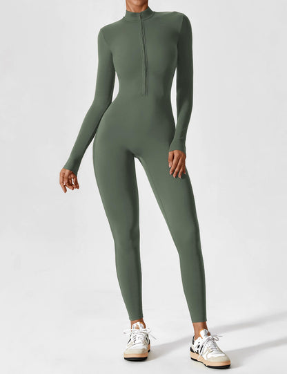 Savannah | Long  Sleeve Zipper Jumpsuit