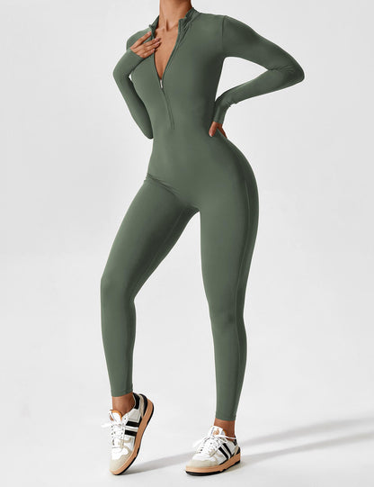 Savannah | Long  Sleeve Zipper Jumpsuit