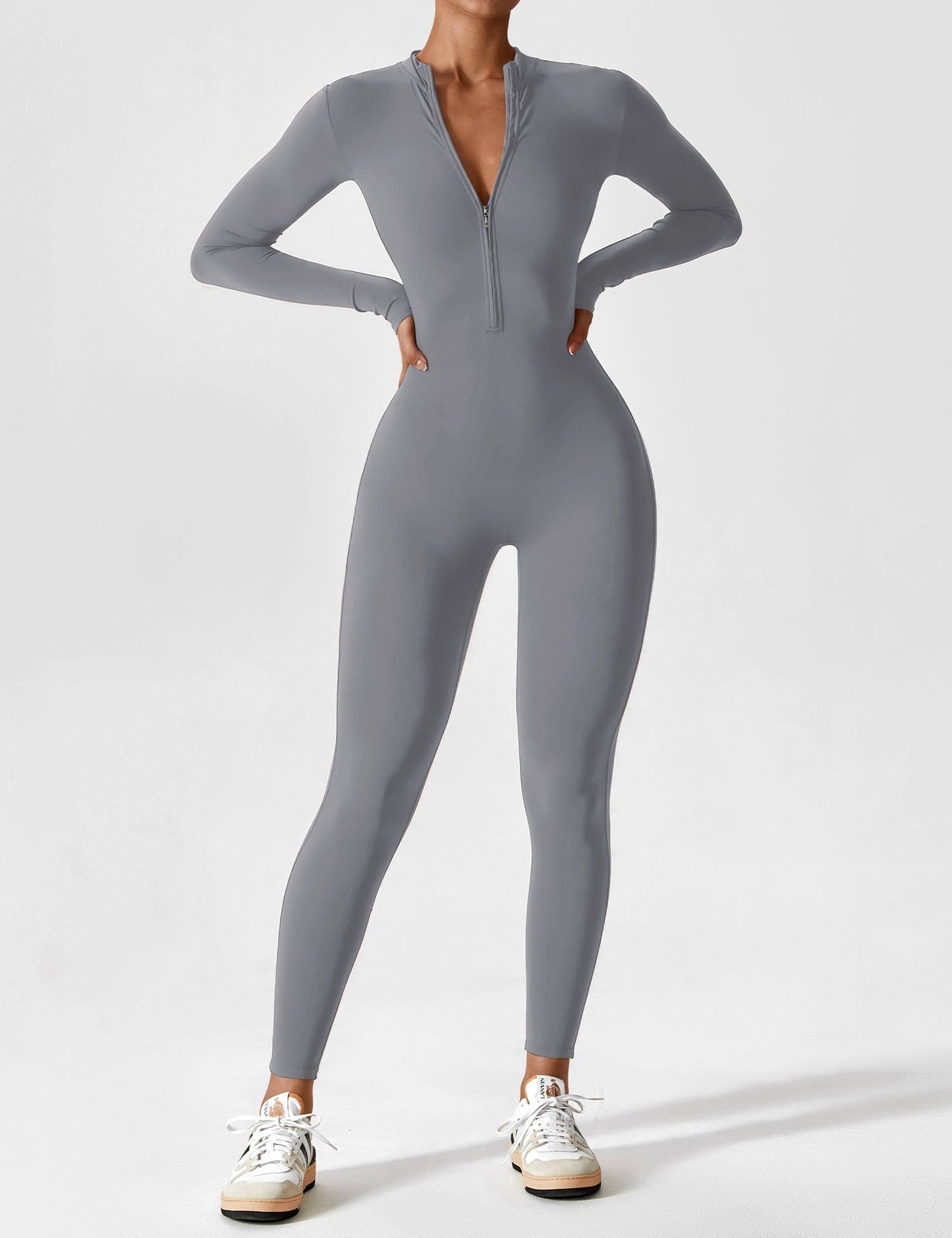 Savannah | Long  Sleeve Zipper Jumpsuit