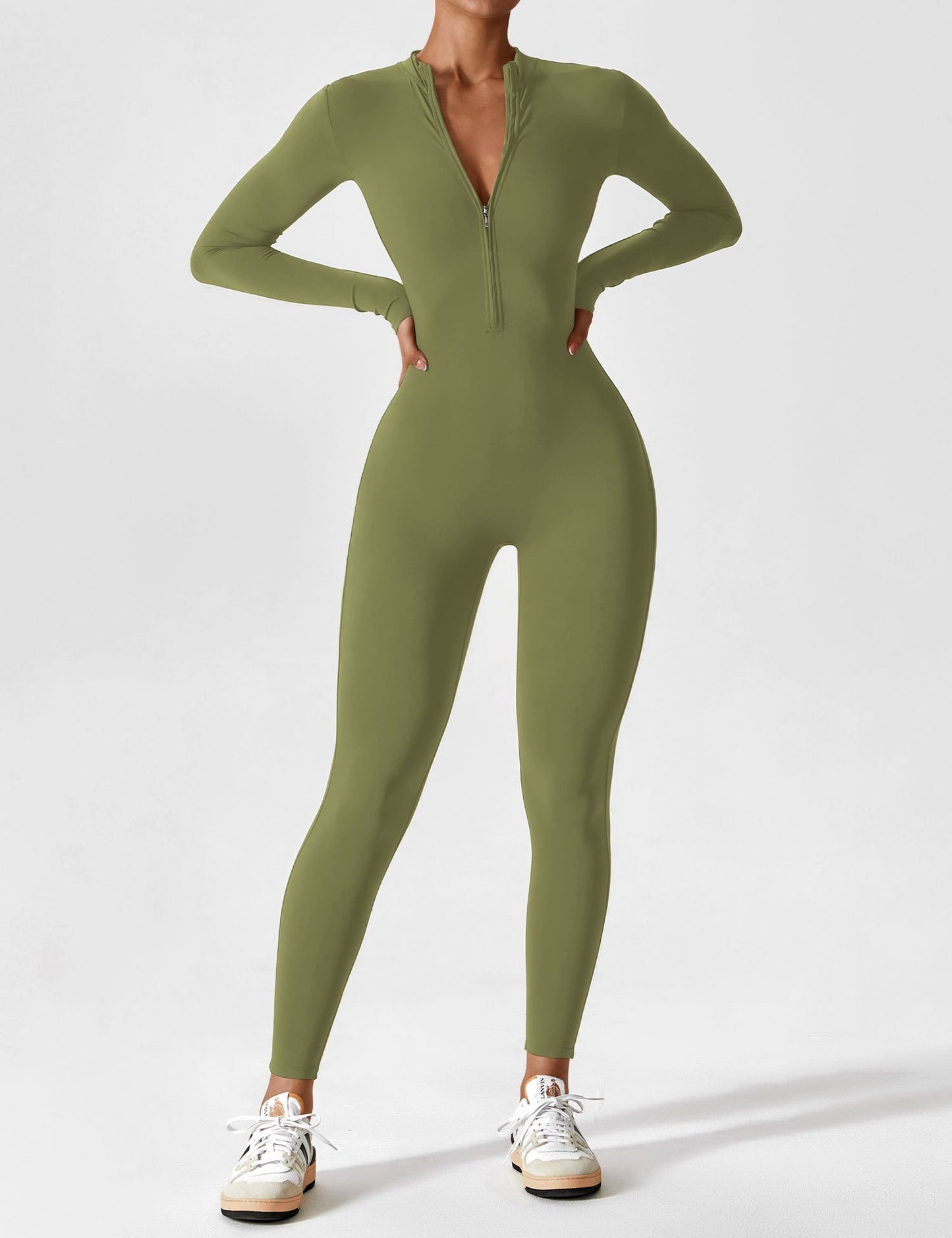 Savannah | Long  Sleeve Zipper Jumpsuit