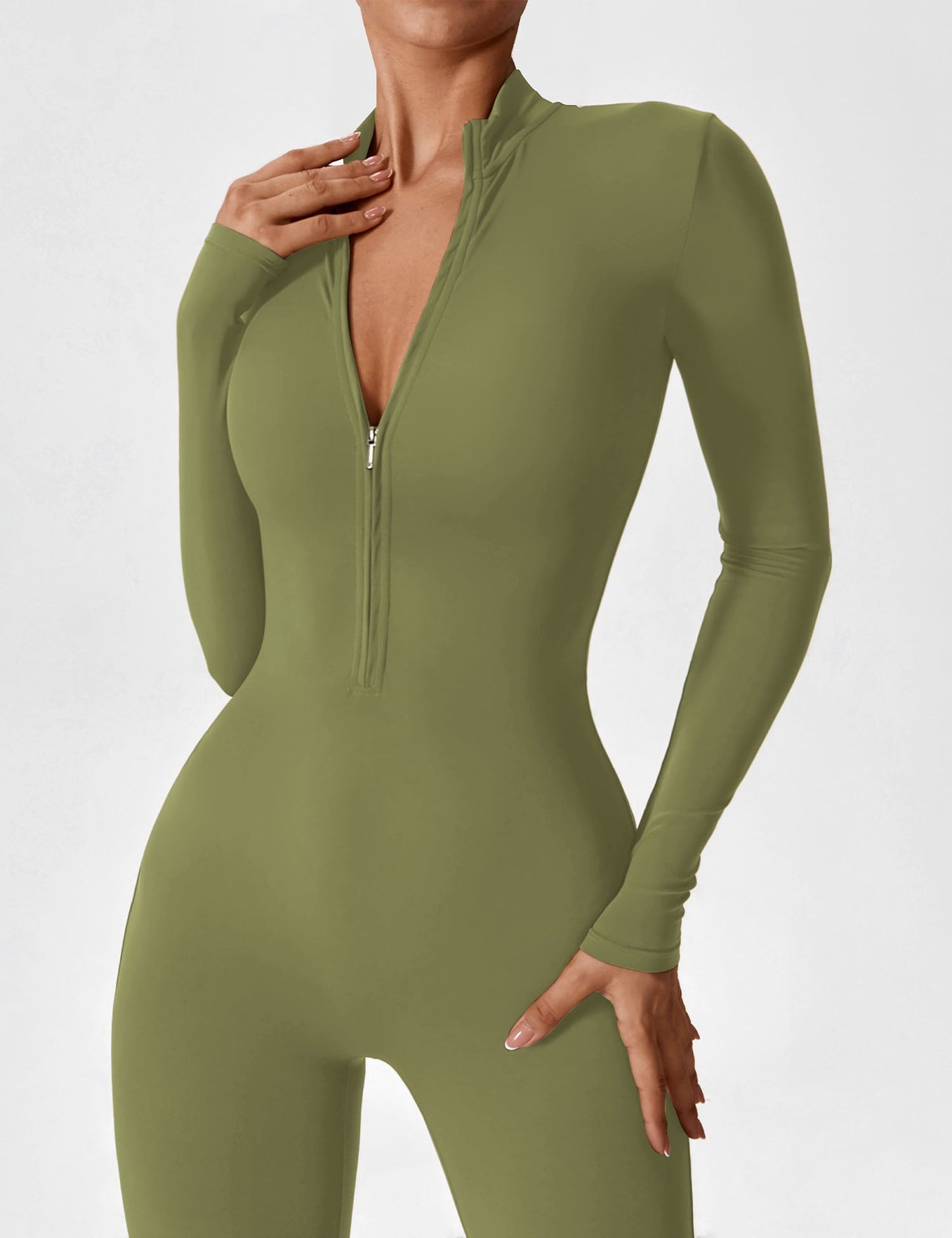 Savannah | Long  Sleeve Zipper Jumpsuit